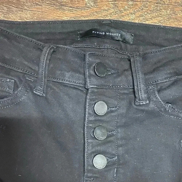 Flying Monkey Mid-Rise Distressed Ankle Skinny Jeans Size 26 - Picture 3 of 6